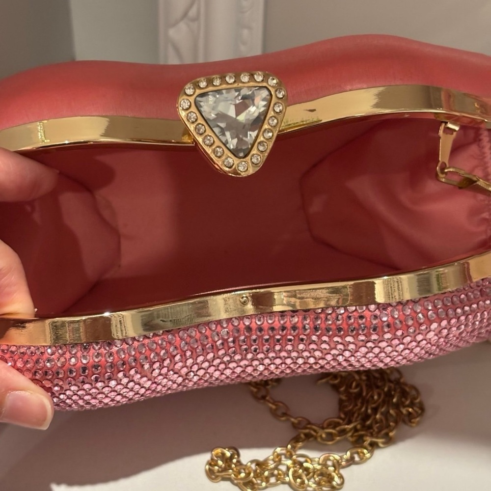 Pink Rhinestone Clutch Bag - Picture 3 of 4